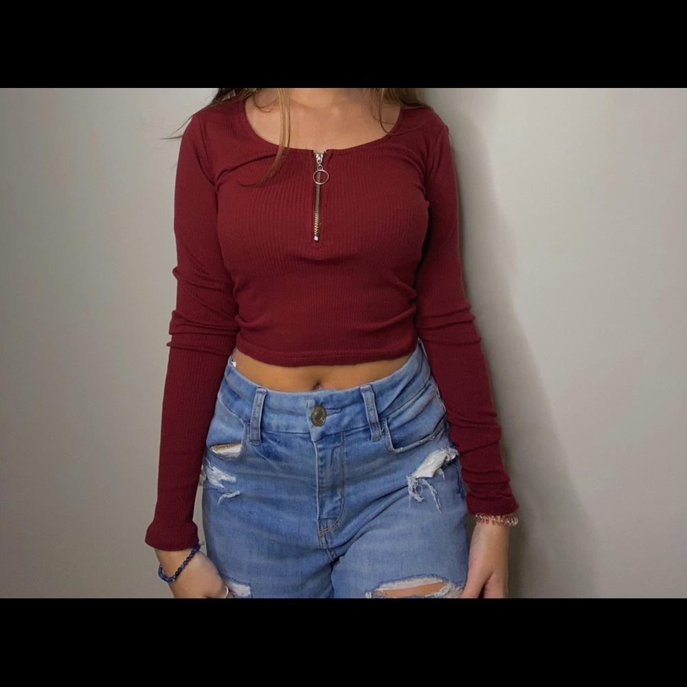 garage zipper crop top